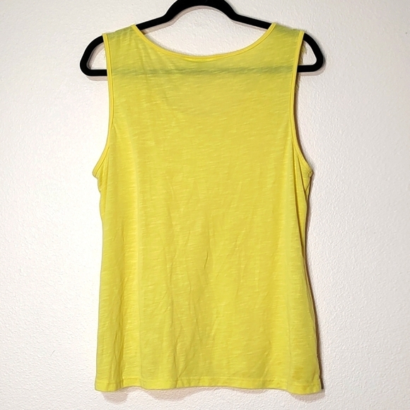 Cato Yellow Sleeveless Faux Fur along the collar Tank Top Size XL - Picture 2 of 4